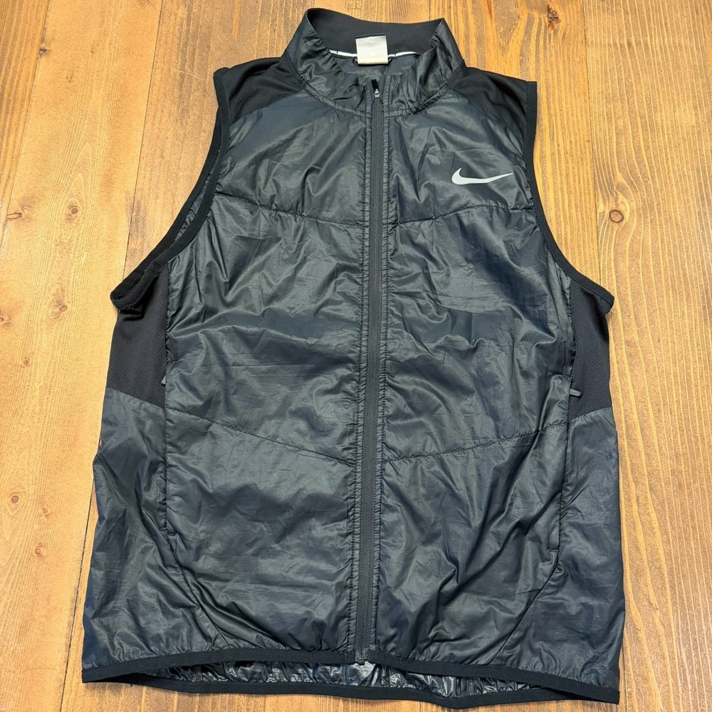 Nike Aeroloft Polyfill Full-Zip Running Puffer Vest Mens Medium Black
